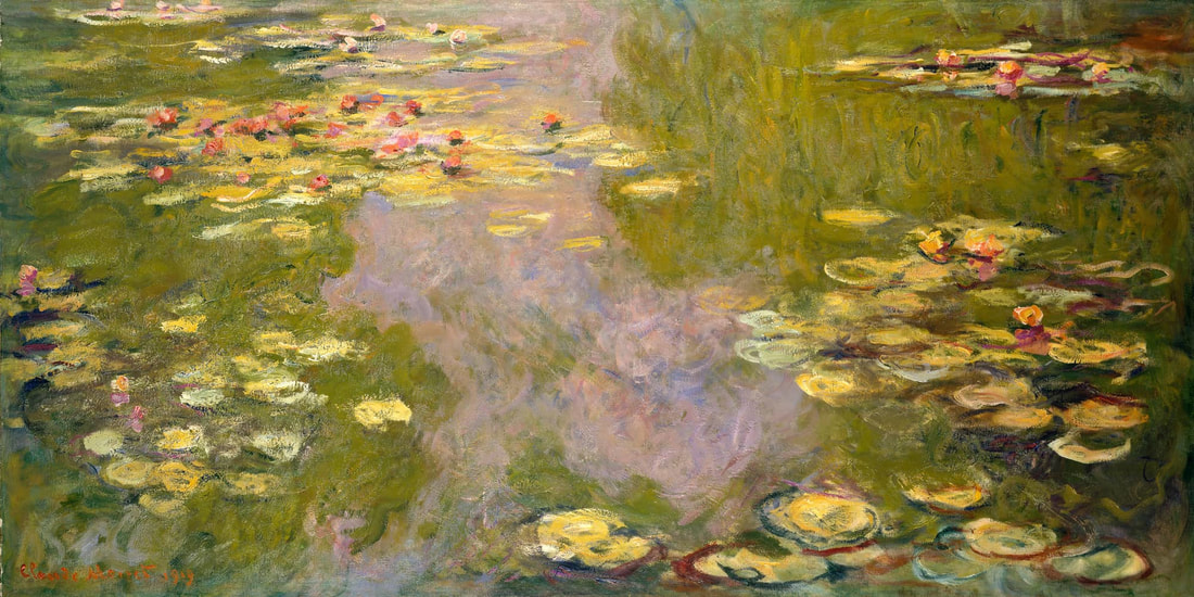 克勞德‧莫內 Claude Monet (1840-1926)｜睡蓮 Water Lilies｜1919｜油彩、畫布｜101x200cm