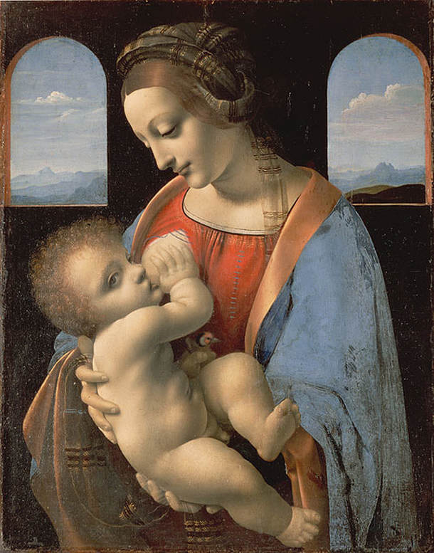李奧納多·達文西 Leonardo da Vinci (1452-1519)｜聖母子  The Madonna and Child｜1490-91｜蛋彩、畫布｜42x33cm