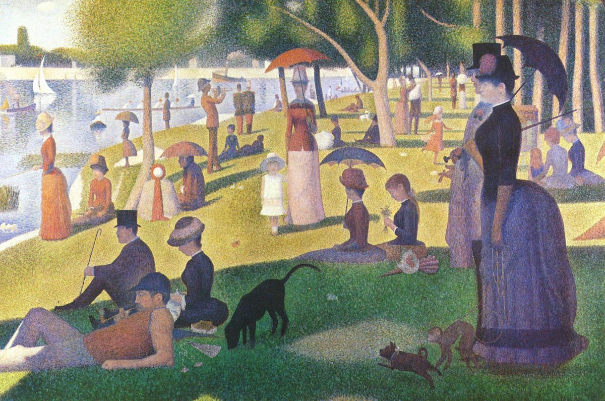 喬治‧秀拉 Georges Seurat (1859-1891)｜大碗島的星期天下午 Sunday Afternoon on the Island of la Grande Jatte｜1884-1886｜油彩、畫布｜207.6x308cm
