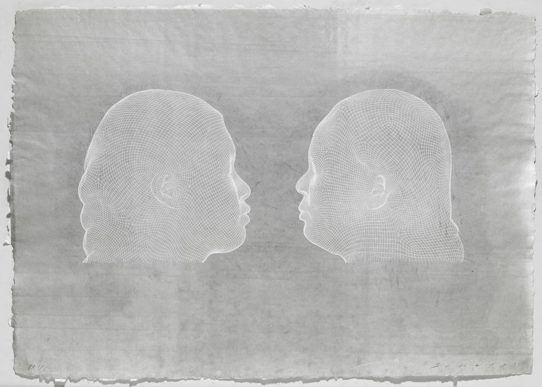 荷梅·普連薩 Jaume Plensa (b.1955)｜Nuria & Irma (white)｜2012｜蝕刻鋁版畫｜70x100cm