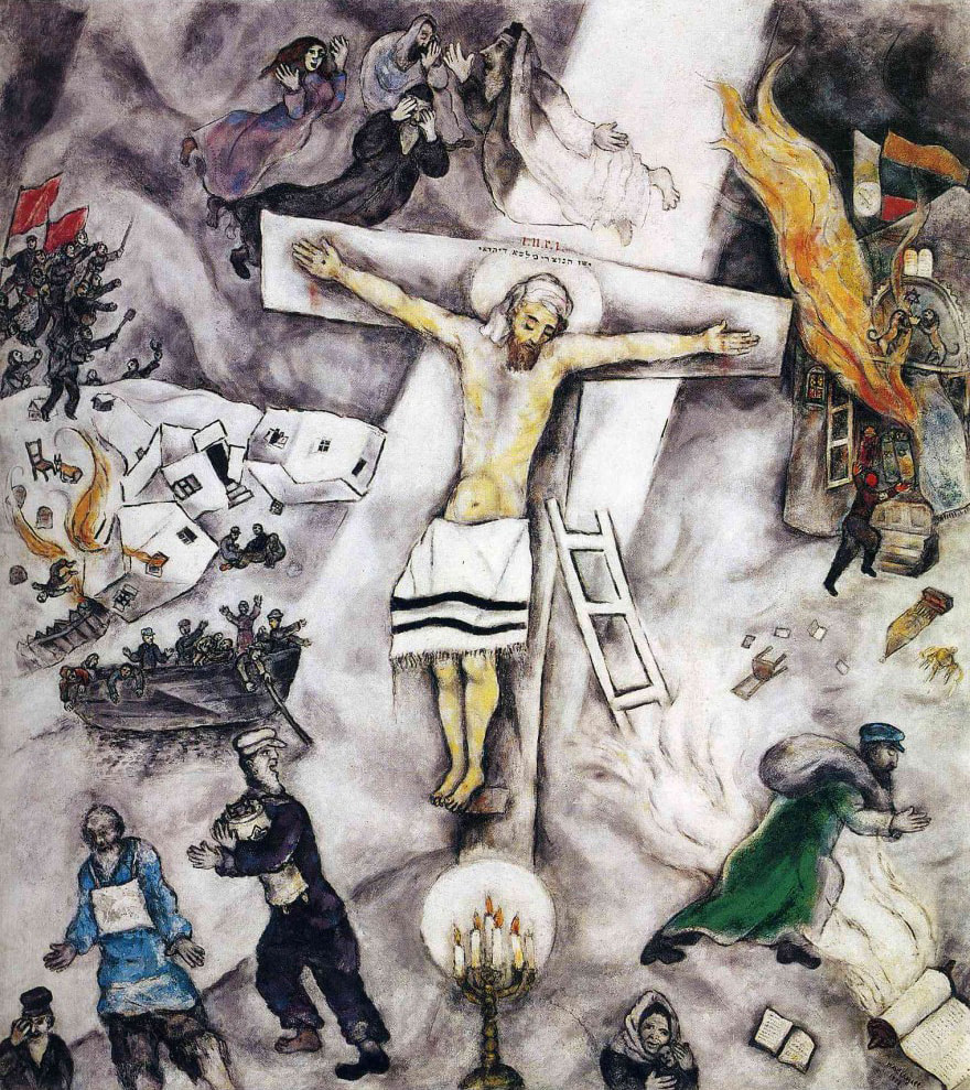 馬克·夏卡爾 Marc Chagall (1887-1985)｜白色釘刑 White Crucifixion｜1938｜油彩、畫布｜155x140cm