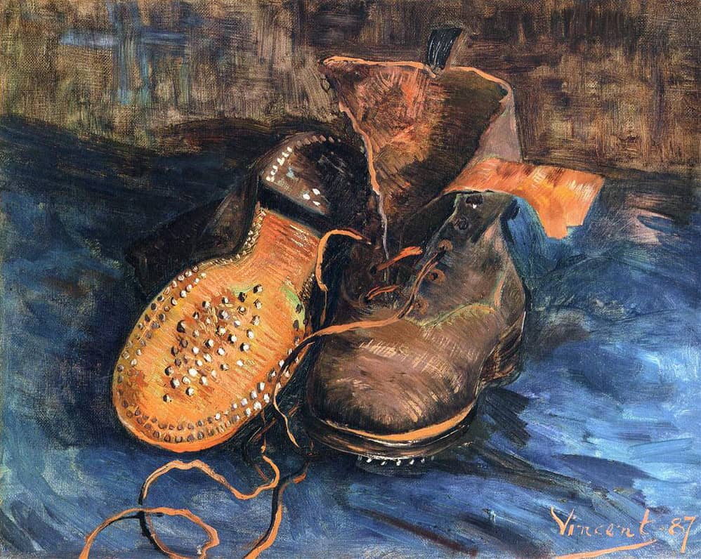 文生‧梵谷 Vincent van Gogh (1853-1890)｜一雙鞋子 A Pair of Shoes｜1887｜油彩、畫布｜34x41cm