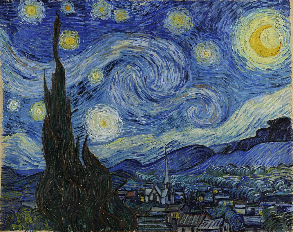文生‧梵谷 Vincent van Gogh (1853-1890)｜星夜 The Starry Night｜1889｜油彩、畫布｜73.7x92.1cm
