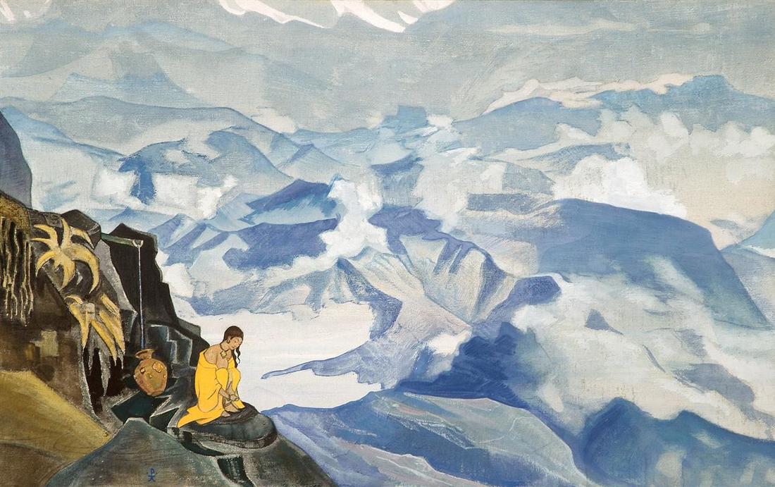 尼古拉斯‧洛裡奇 Nicholas Roerich (1874-1947)｜生命點滴 Drops of Life｜1924｜蛋彩、畫布｜74x117.5cm