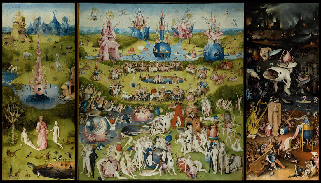 耶羅尼米斯‧波西 Hieronymus Bosch (1450-1516)｜人間樂園 The Garden of Earthly Delights｜1490-1510｜木板油畫｜220x390cm