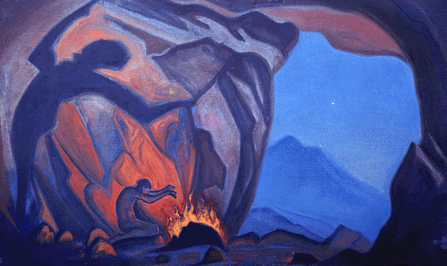 尼古拉斯‧洛裡奇 Nicholas Roerich (1874-1947)｜魔術師 Magician｜1943｜蛋彩、畫布｜尺寸不詳