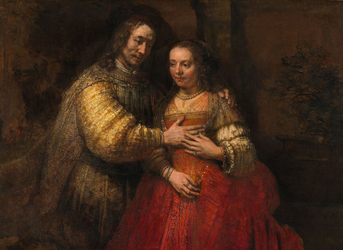 林布蘭特·范·萊因 Rembrandt van Rijn (1606-1669)｜猶太新娘 The Jewish Bride｜約1665-1669｜油彩、畫布｜121.5x166.5cm